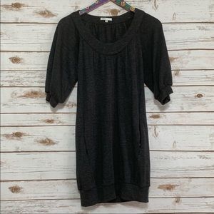 Vince gray wool scoop neck sweater dress